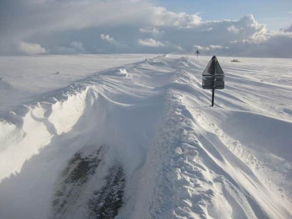 Snow drifts near Commondale in the North York Moors in November 2010