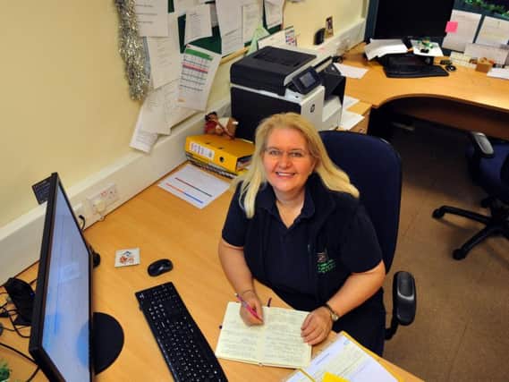 Vicky Anderson of Beech Hill Farm near Northallerton in her office. Credit: Gary Longbottom