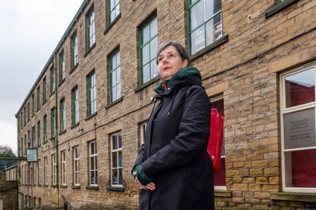 Artist 
Nicky Hirst visits Sunnybank Mills, Farsley, Leeds, in her role as official artist for the 2019 election.