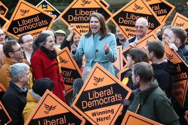 Liberal Democrat Leader Jo Swinson meets supports during a visit to Sheffield, while on the General Election campaign (Photo: Danny Lawson / PA Wire).