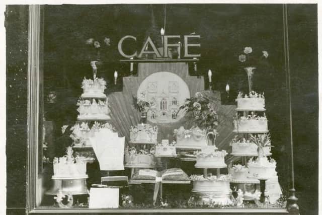 Bettys caf tea rooms in Bradford won a gold medal for its window display during Bradford Shopping week in December 1928.