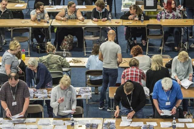 Votes are counted in Sheffield.
