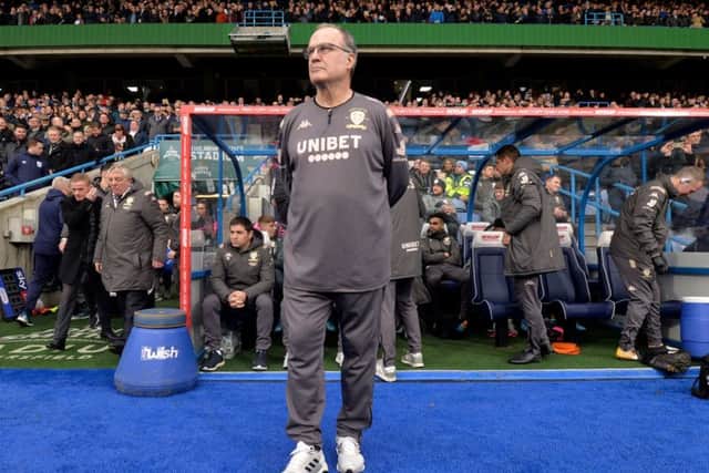 Leeds United head coach Marcelo Bielsa at the John Smith's Stadium. Picture: Anthony Devlin/PA