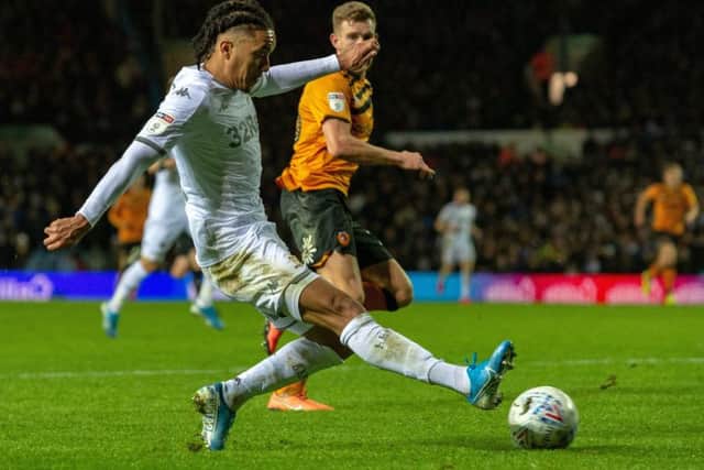 Helder Costa slides the ball across for Leeds' opening goal.
(Picture: Bruce Rollinson)