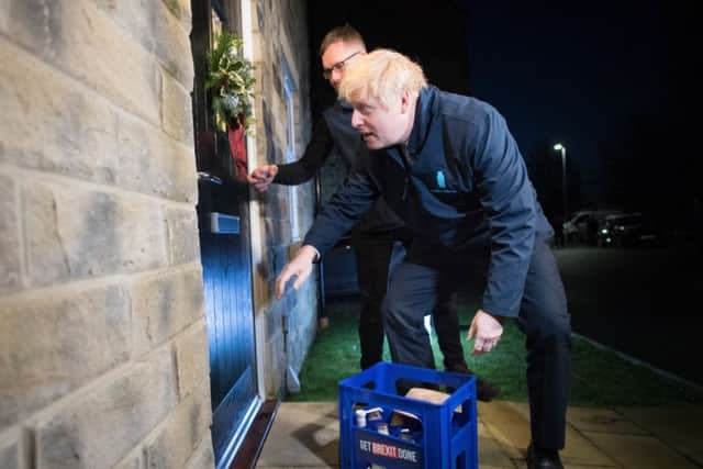Boris Johnson began the final day of the election campaign delivering milk in Guiseley, part of the marginal Pudsey seat where the Tories are defending a small majority over Labour.