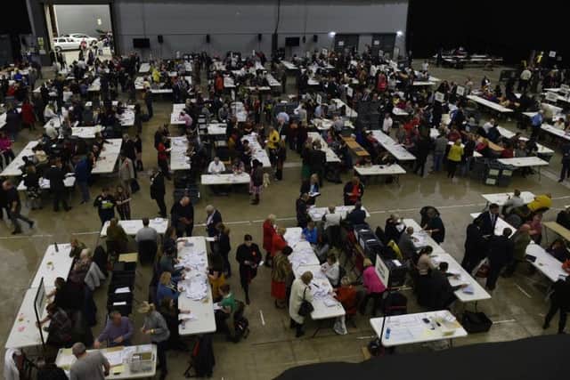 An election count in Leeds. Picture: Steve Riding.