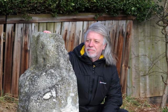 John Oxley by the Plague Stone on Hob Moor.