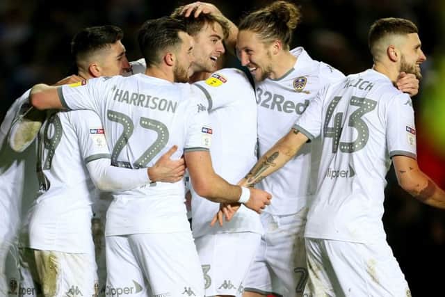 Leeds United's Patrick Bamford celebrates scoring his side's third goal against Cardiff. (Picture: PA)