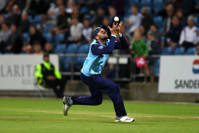 Yorkshire's Will Fraine catches Northamptonshire's Dwaine Pretorius, off the bowling of David Willey, in last year's 50-over competition. ( Picture: Jonathan Gawthorpe )
