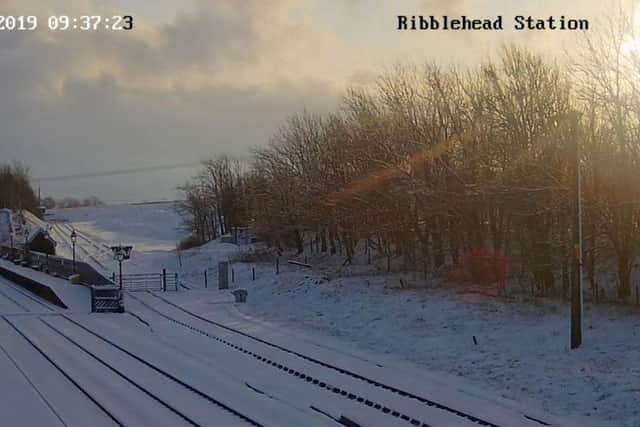 Ribblehead Station in snow