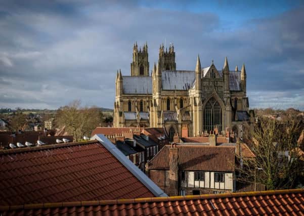Beverley Minster towering above the rooftops of the historic market town. Picture: Ian Day.