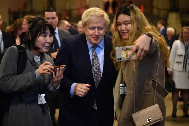 Boris Johnson during a meet and greet with newly-elected Tory MPs.
