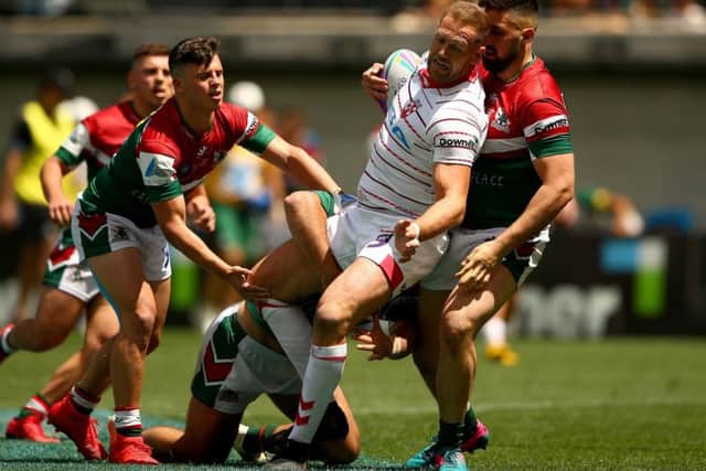 Liam Watts in action for England at the World Cup Nines. PIC: Matt Blyth/Getty Images.