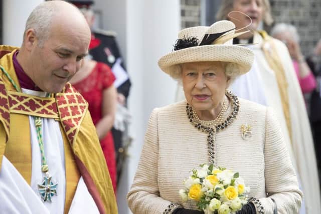 The Right Reverend Stephen Cottrell, the Bishop of Chelmsford, with the Queen.