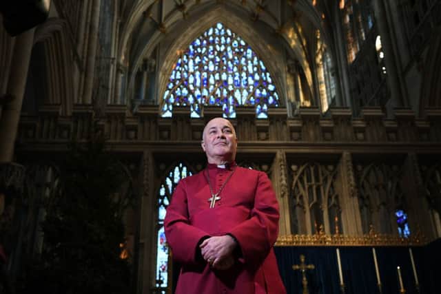 The next Archbishop of York Stephen Cottrell arives at York Minster.