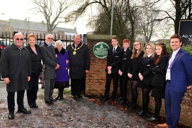 Civic Society unveil new Civic Society plaque to commemorate 80 years of Outwood Academy Site, Ripon as a school. Picture Gerard Binks