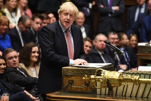 A triumphant Boris Johnson addresses the House of Commons.
