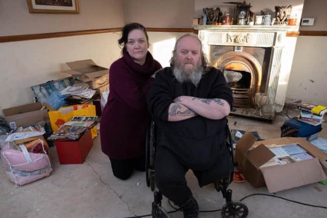 Andy, 58, and Sara, 49, were hoping to be in their caravan for the festive period as the hotel they are staying in shuts on Christmas Day. Credit: SWNS