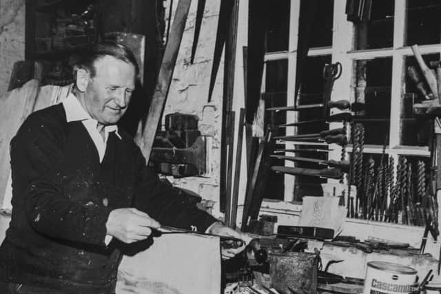 Anns, father Kenneth Duston, a former joiner, in his workshop at Wigginton, York.
