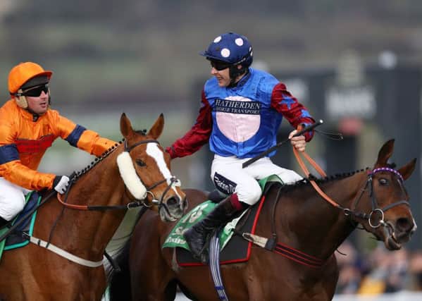Paisley Park (right) won this year's Stayers' Hurdle from Sam Spinner.