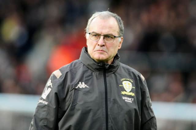 NOT THIS TIME: Leeds United head coach Marcelo Bielsa at Craven Cottage on Saturday. Picture: Tony Johnson