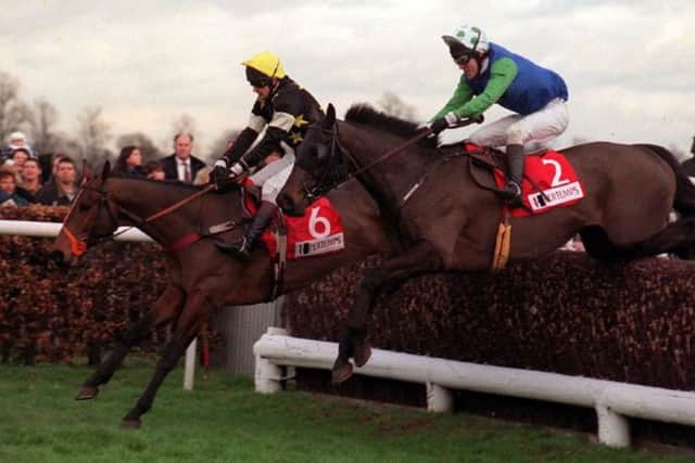 See More Business and Andrew Thornton (far side) provided Paul Nicholls with the first of 10 victories in the King George VI Chase in 1997.