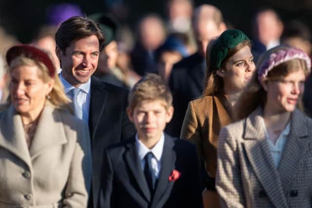 Edoardo Mapelli Mozzi and Princess Beatrice arriving to attend the Christmas Day morning church service at St Mary Magdalene Church in Sandringham, Norfolk.