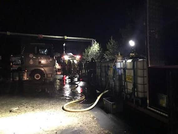 Firefighters at the scene of a blaze at the biogas recycling plant in North Cave, East Yorkshire. Credit: Humberside Fire and Rescue