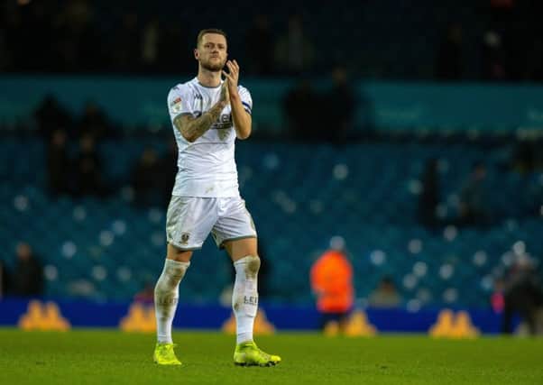 Applauding the fans: Liam Cooper at the end of the match against Preston North End. Picture: Bruce Rollinson
