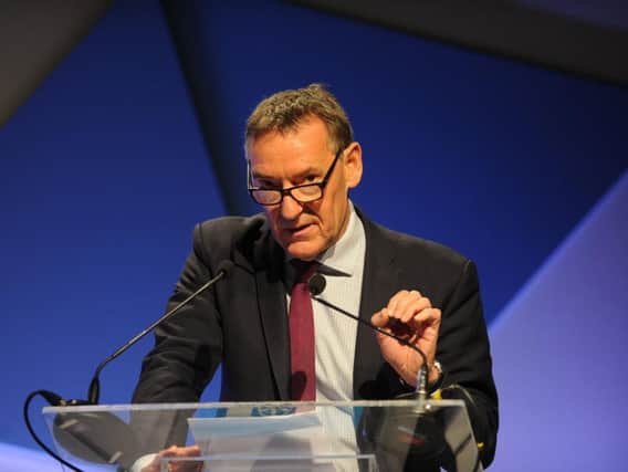 Lord Jim O'Neil speaking at The Great Northern Conference 2019 at New Dock, Royal Armouries in Leeds. Picture by Tony Johnson.