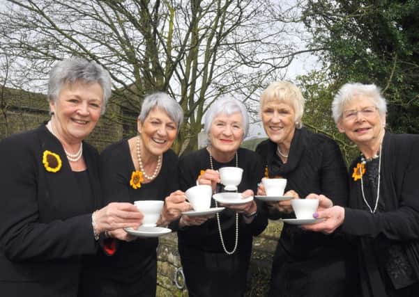 Angela Knowles (second left) is one of the original Caldendar Girls. She receives a MBE in the New Year honours.