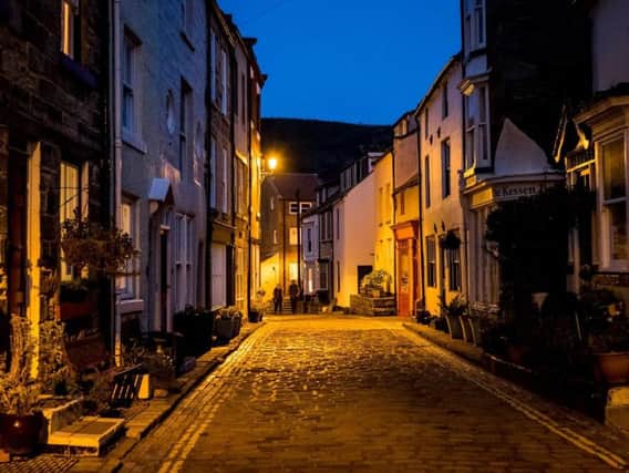 The village of Staithes, near Whitby, at night