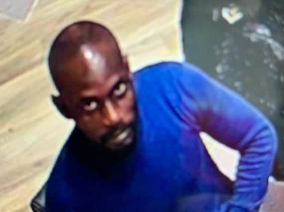 The man is described as black, around 30-years-old, 5ft 5ins tall and slim with a shaven head.