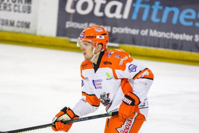 BACK IN THE GAME: Defenceman Jonas Liwing returned to the Sheffield Steelers' line-up in Saturday's 4-3 win at Manchester. Picture courtesy of Mark Ferriss/EIHL.