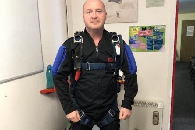 Darren Crumpler, 51, had taken up skydiving as a hobby after his wife Emma bought him a parachuting experience as a gift.