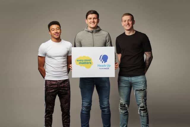 Footballers Jesse Lingard, Harry Maguire and Jordan Pickford feature in a short film narrated by the Duke of Cambridge that will be played at the start of FA cup matches encouraging football fans to look after their mental health. PA Photo.