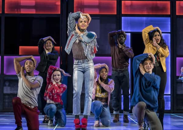 Layton WIlliams (Jamie) and the Ensemble in Everybody's Talking About Jamie at the Apollo Theatre. Photo credit Johan Perrson