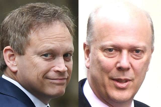Transport Secretary Grant Shapps (left) and his predecessor Chris Grayling (right).