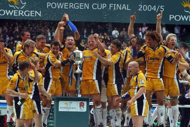 MAGIC MOMENT: Leeds Tykes celebrate winning the Powergen Cup back in April 2005