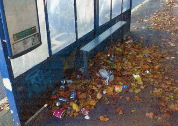 Litter at a bus stop - how can people be persuaded to become more responsible for their rubbish?