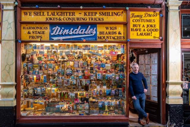 Manager Graham Williams outside Dinsdales joke shop which turns 90 this year Picture: James Hardisty
