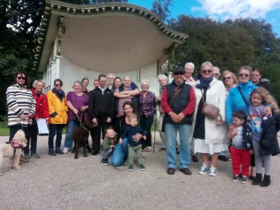 Campaigners against demolition pictured at the bandstand in Centre Vale Park, Todmorden, last summer.