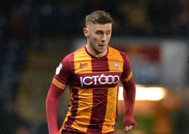 Impact: Shay McCarten stepped off the bench to come to the rescue of Bradford City at Swindon Town. (Picture: Bruce Rollinson)