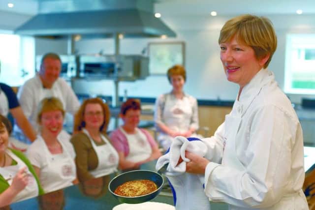 Lesley in 2001 at the Cooking School