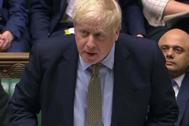 Boris Johnson speaking during Prime Minister's Questions.