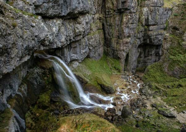 Looking down into Gordale Scar.  Picture: Bruce Rollinson. Technical details: Nikon D4, 17-35mm f2.8, 1.3 sec @ f13, 100asa.