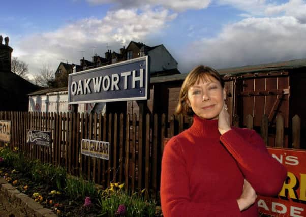 Jenny back at Oakworth Station in 2005, where The Railway Children was shot. (YPN).
