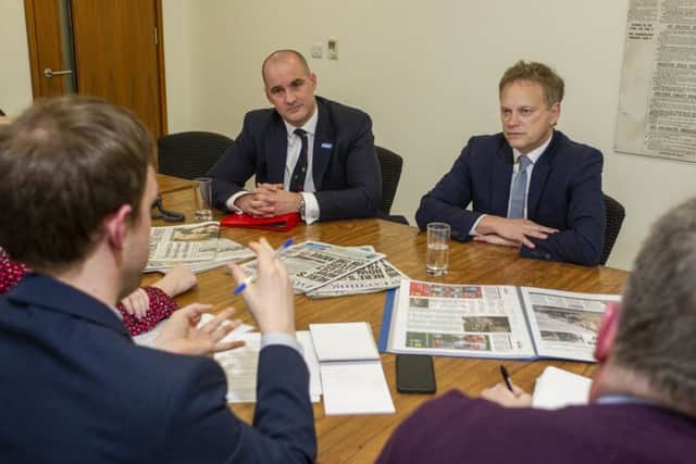 Transport Secretary Grant Shapps (right) and Northern Powerhouse Minister Jake Berry during a visit to The Yorkshire Post.