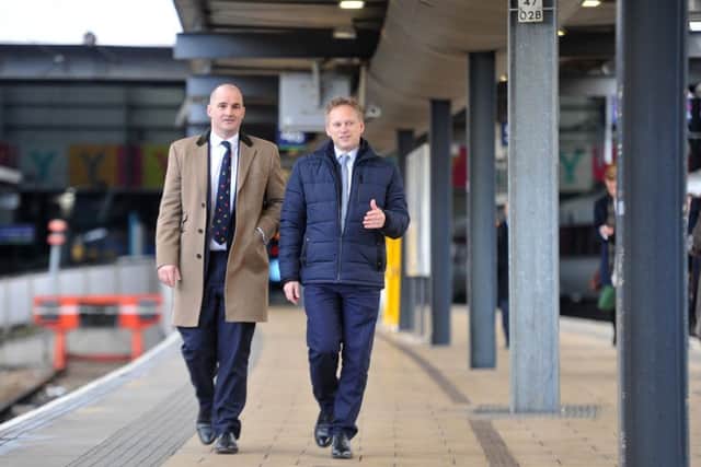 Northern Powerhouse Minister Jake Berry (left) and Transport Secretary Grant Shapps at Leeds Station.