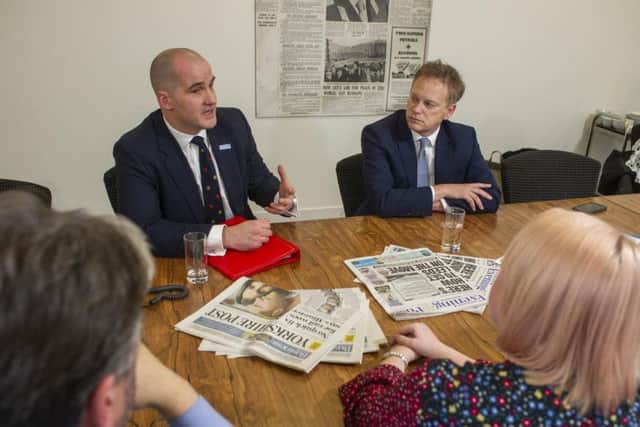 Northern Powerhouse Minister Jake Berry and Transport Secretary Grant Shapps at the Yorkshire Post's offices.